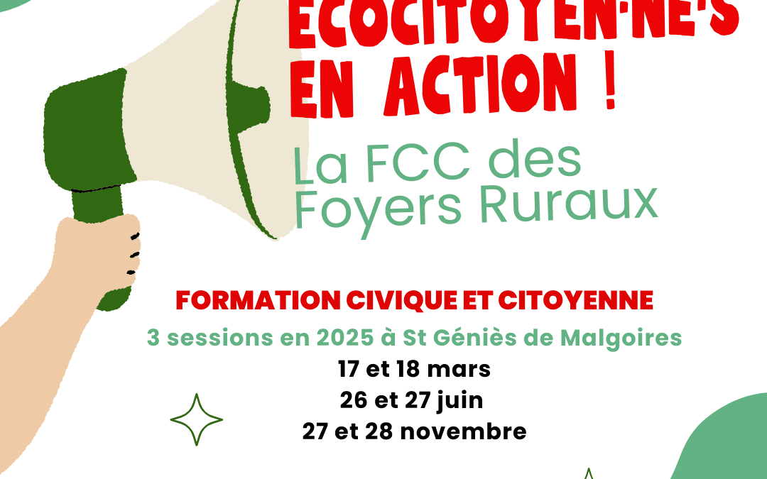 FORMATION CIVIQUE ET CITOYENNE AVEC LES FOYERS RURAUX LES 17/18 MARS 2025
