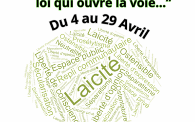 EXPOSITION “LAICITE” CHEZ TEMPS LIBRE A PARTIR DU 4 AVRIL A 18H30