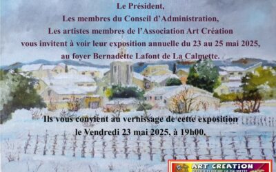 EXPOSITION ANNUELLE ART CREATION DU 23/05/25 AU 25/05/25