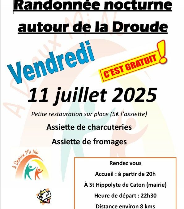 RANDO NOCTURNE LE 11 JUILLET 2025 AVEC ADEAUXMINO