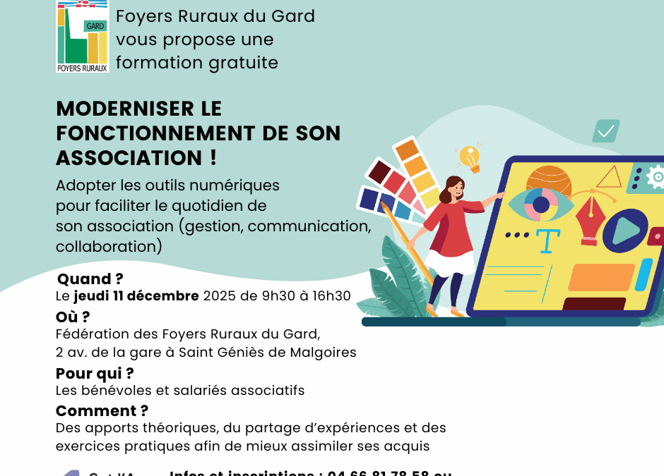 FORMATION : MODERNISER LE FONCTIONNEMENT DE SON ASSOCIATION LE 11/12/25