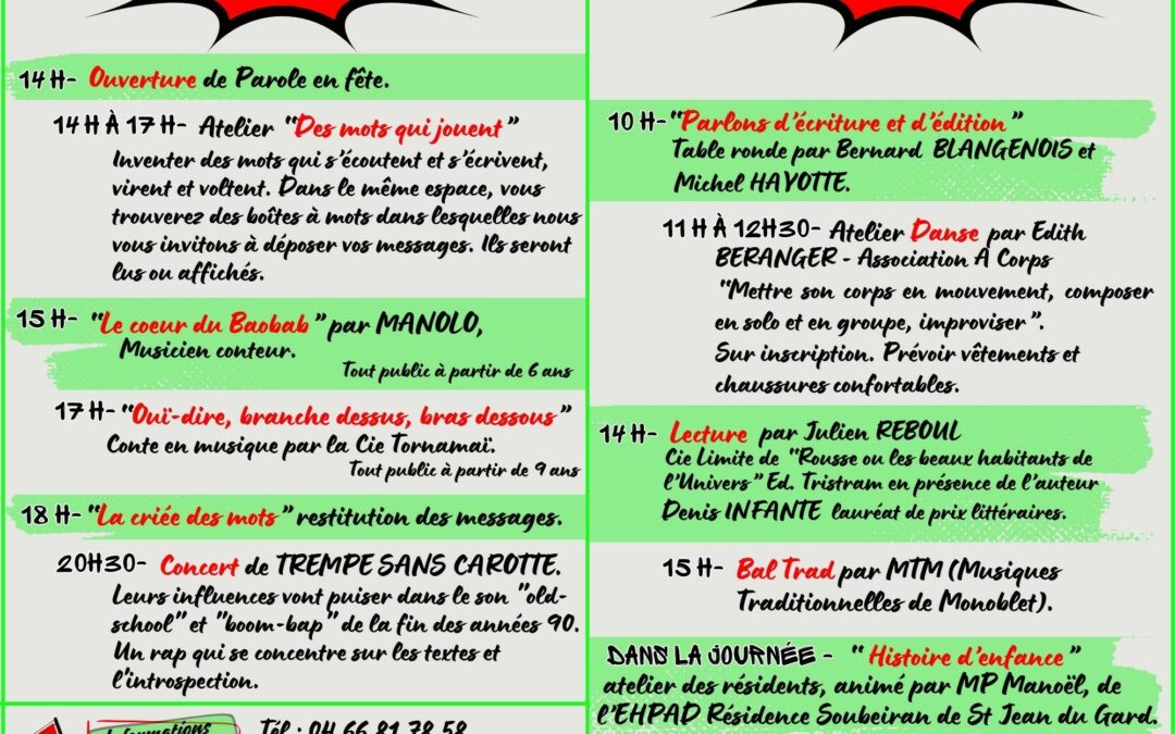 ON SE RETROUVE TOUS A MIALET LES 4/5 OCTOBRE POUR PAROLE EN FETE
